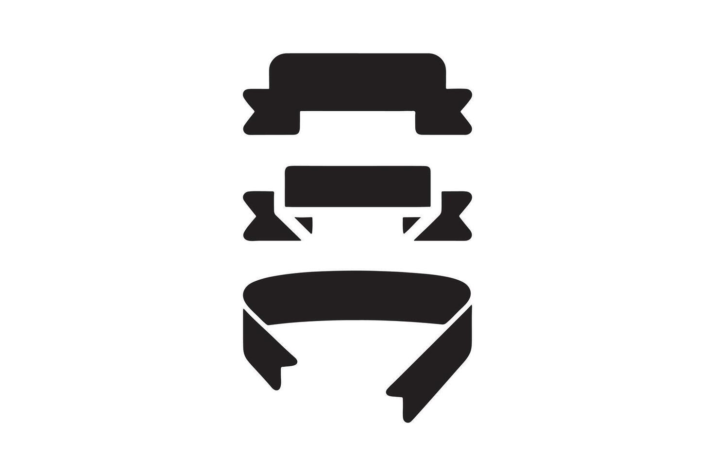 Ribbon silhouette illustration. vector