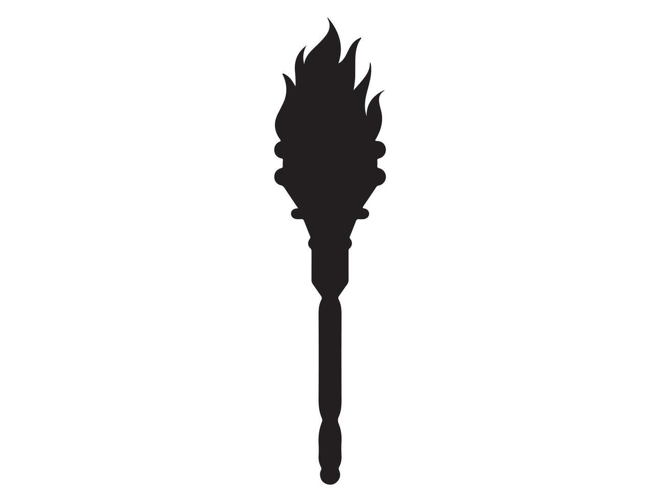 Torch silhouette on white background vector