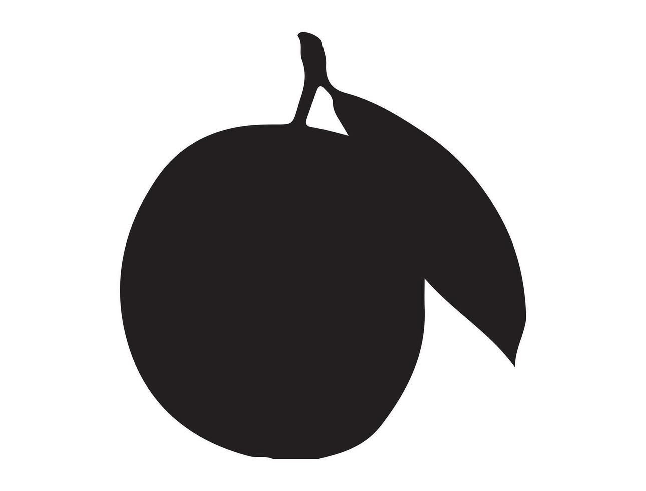 Plum silhouette on white background vector