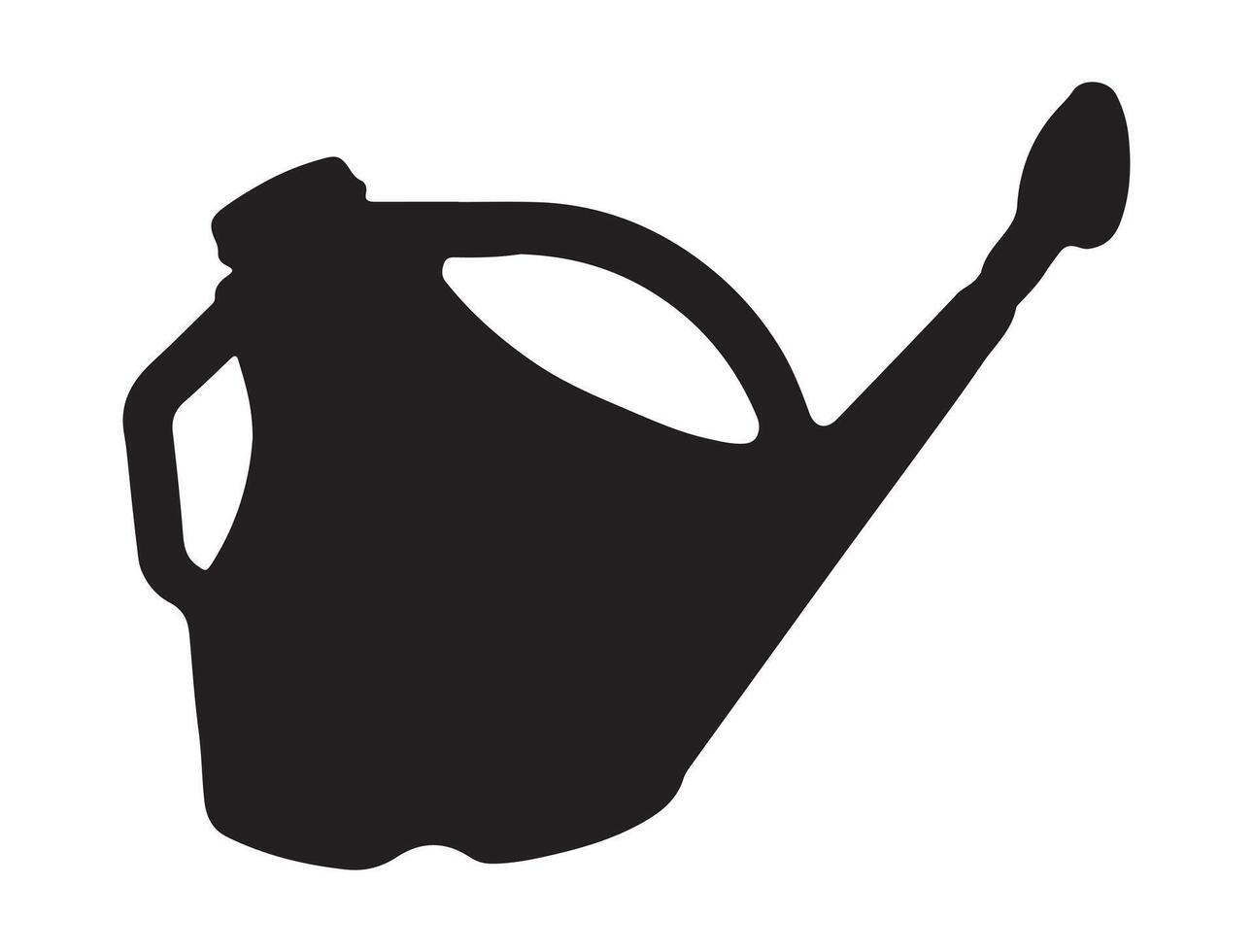 Watering can silhouette on white background vector