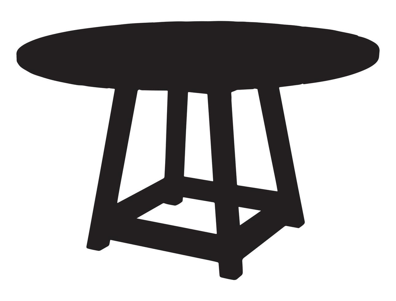 Table silhouette on white background vector