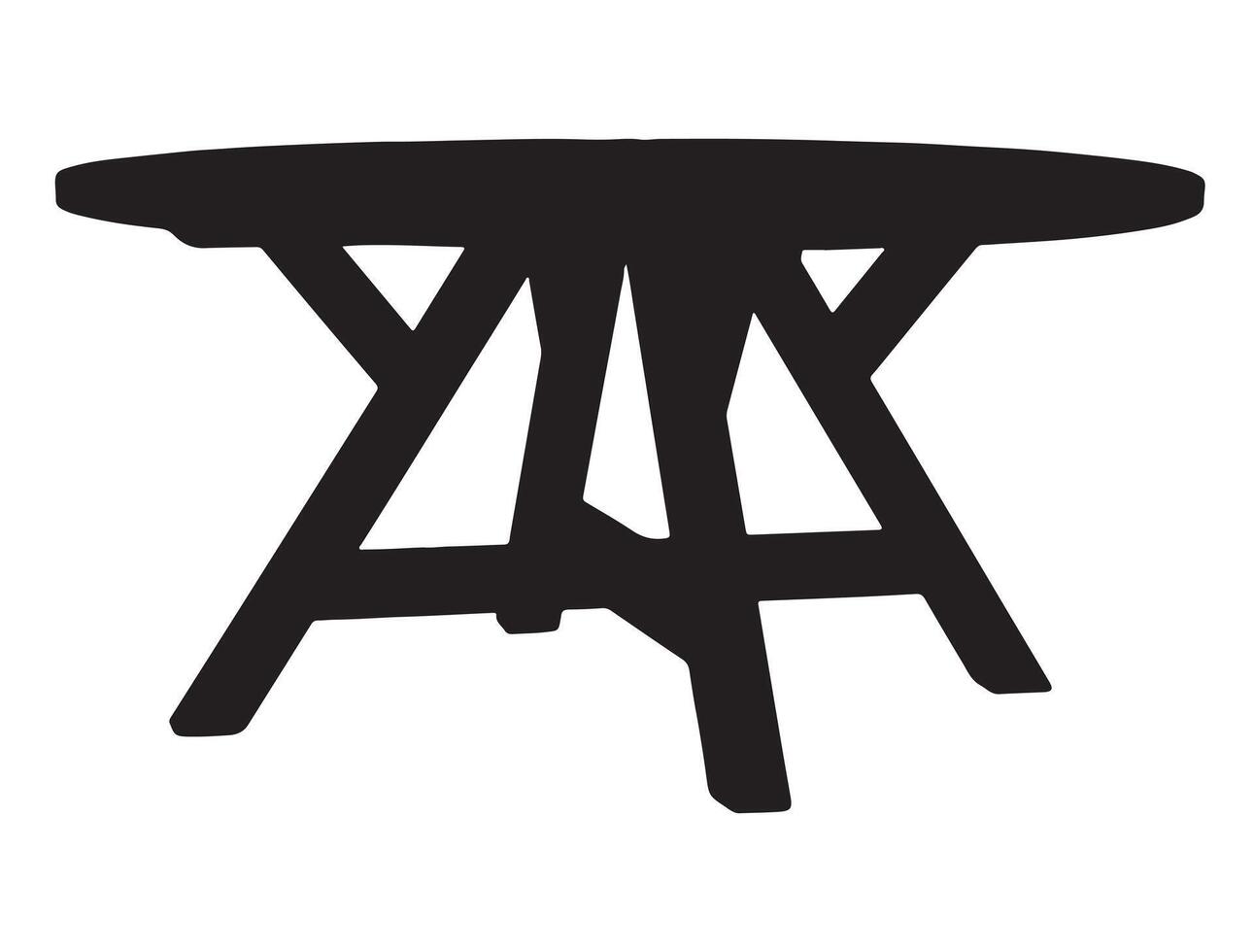 Table silhouette on white background vector