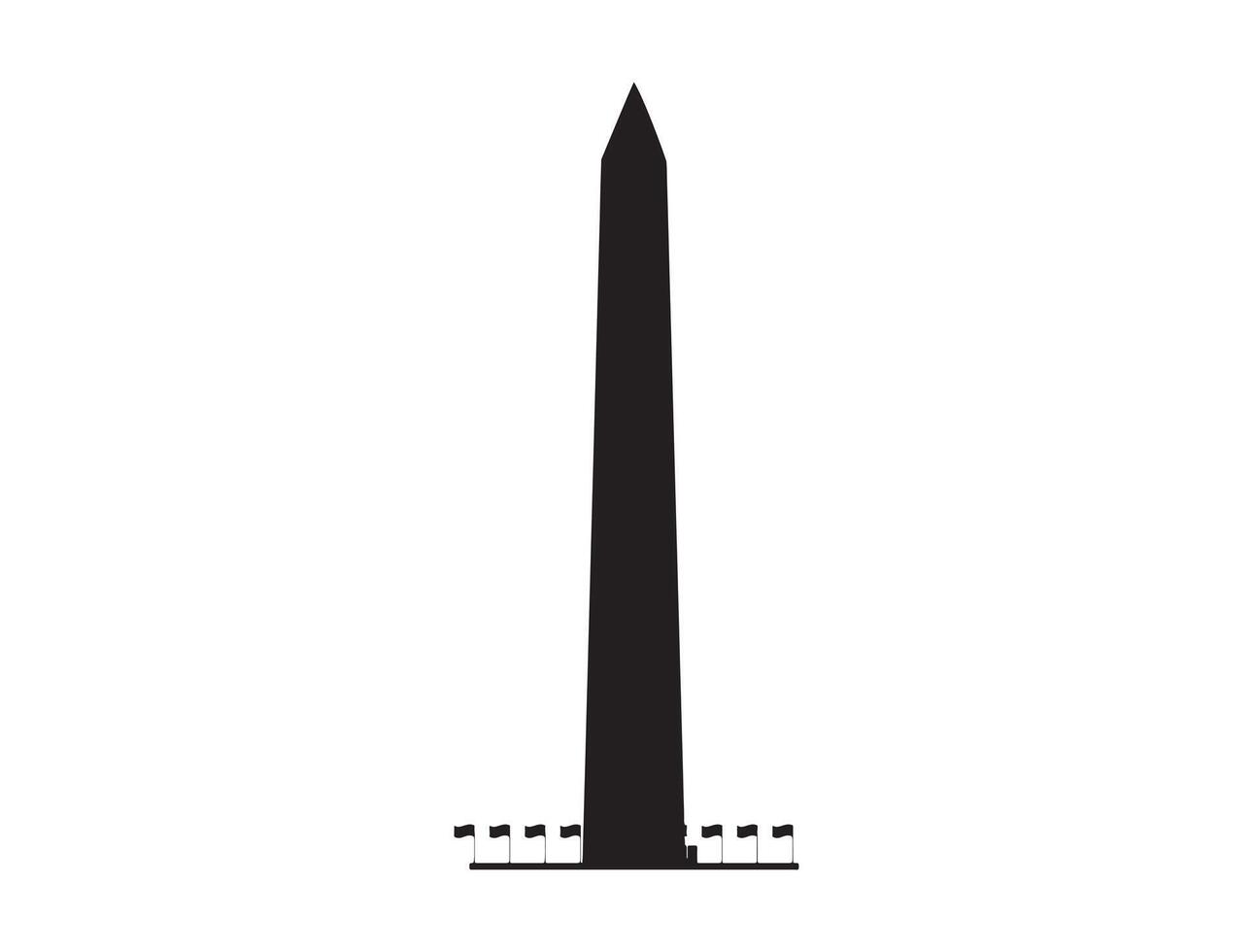 Washington monument silhouette vector