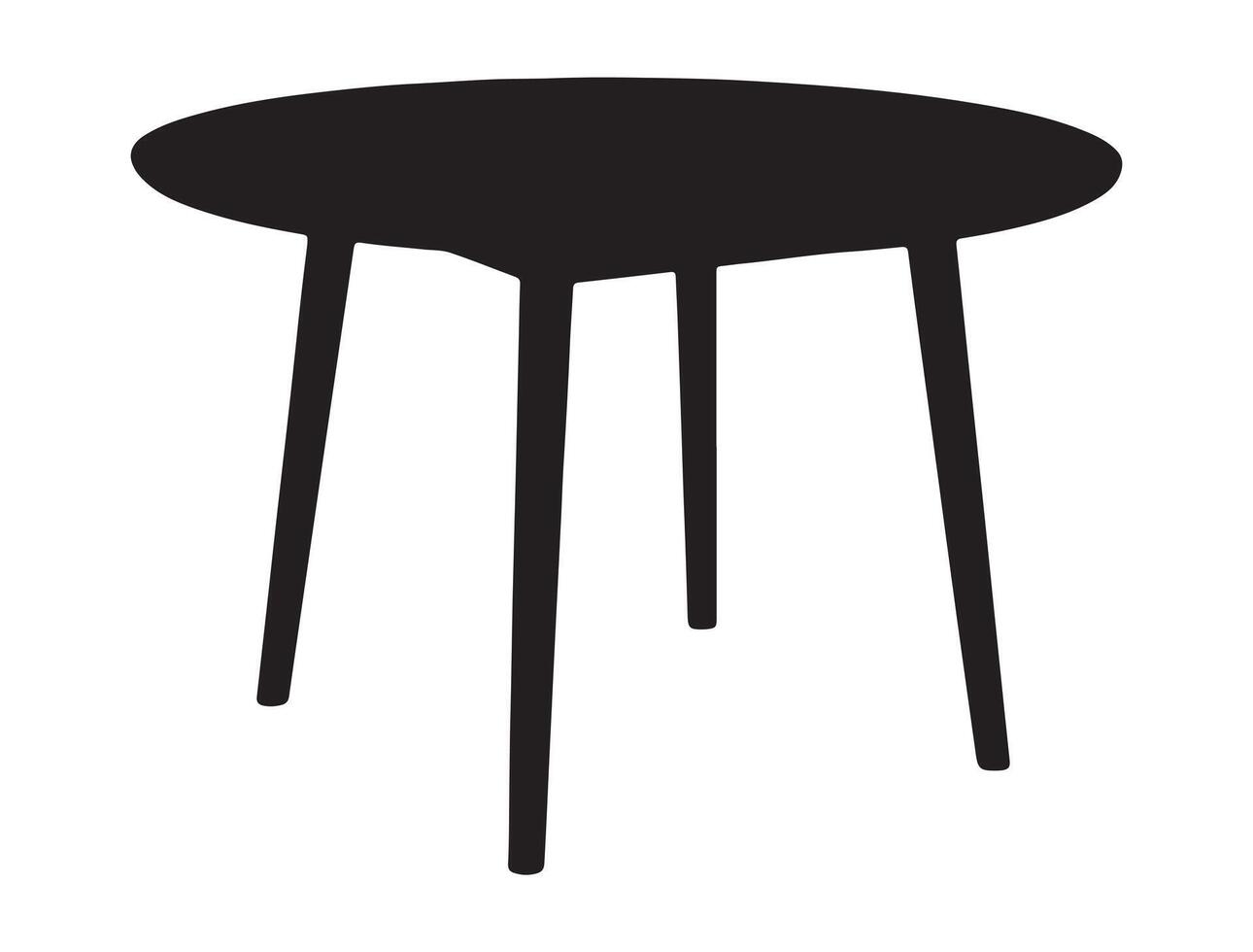 Table silhouette on white background vector