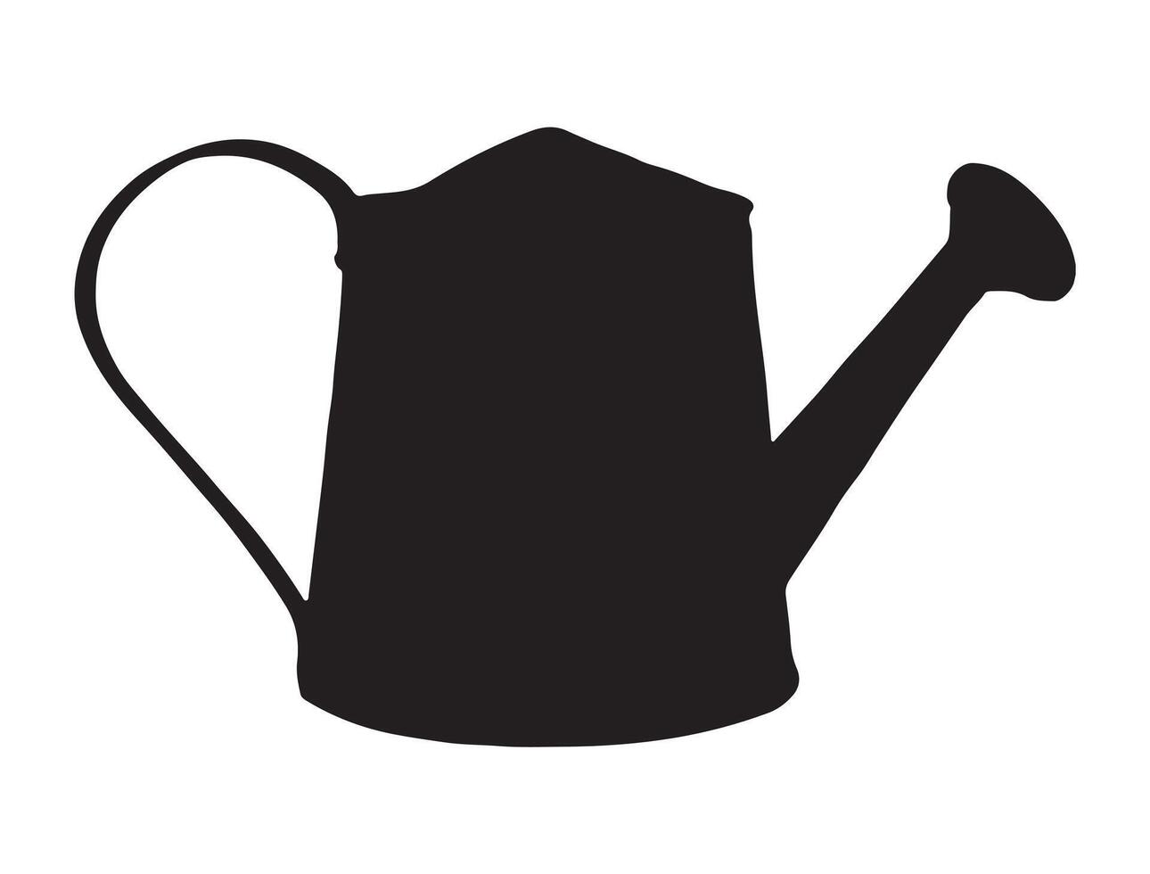 Watering can silhouette on white background vector