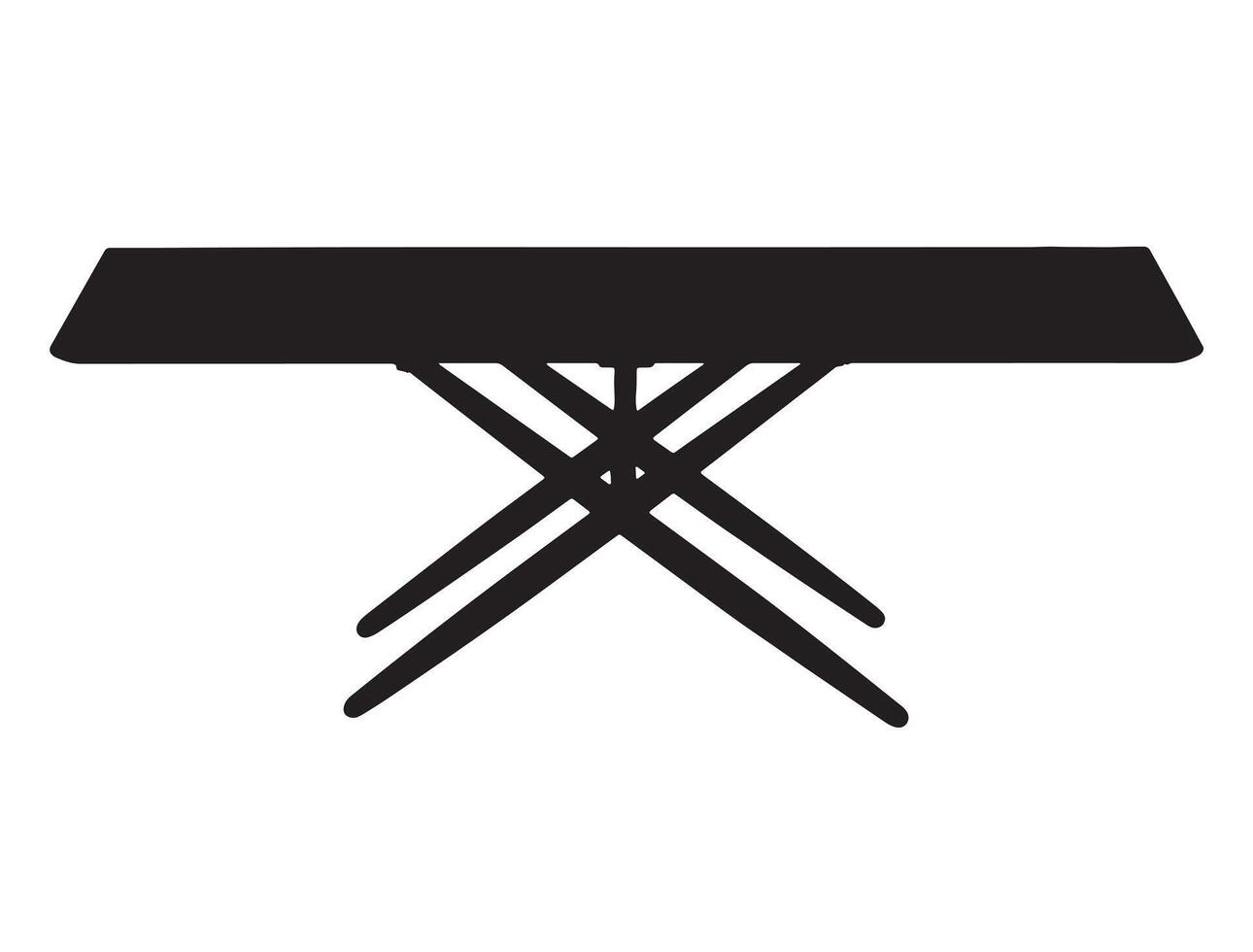 Table silhouette on white background vector
