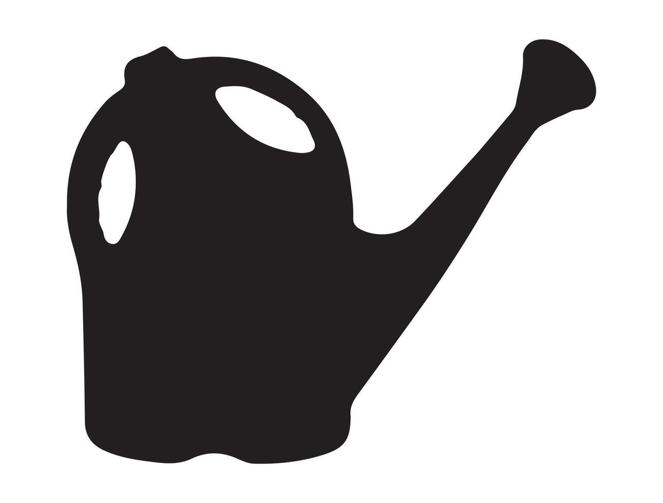 Watering can silhouette on white background vector