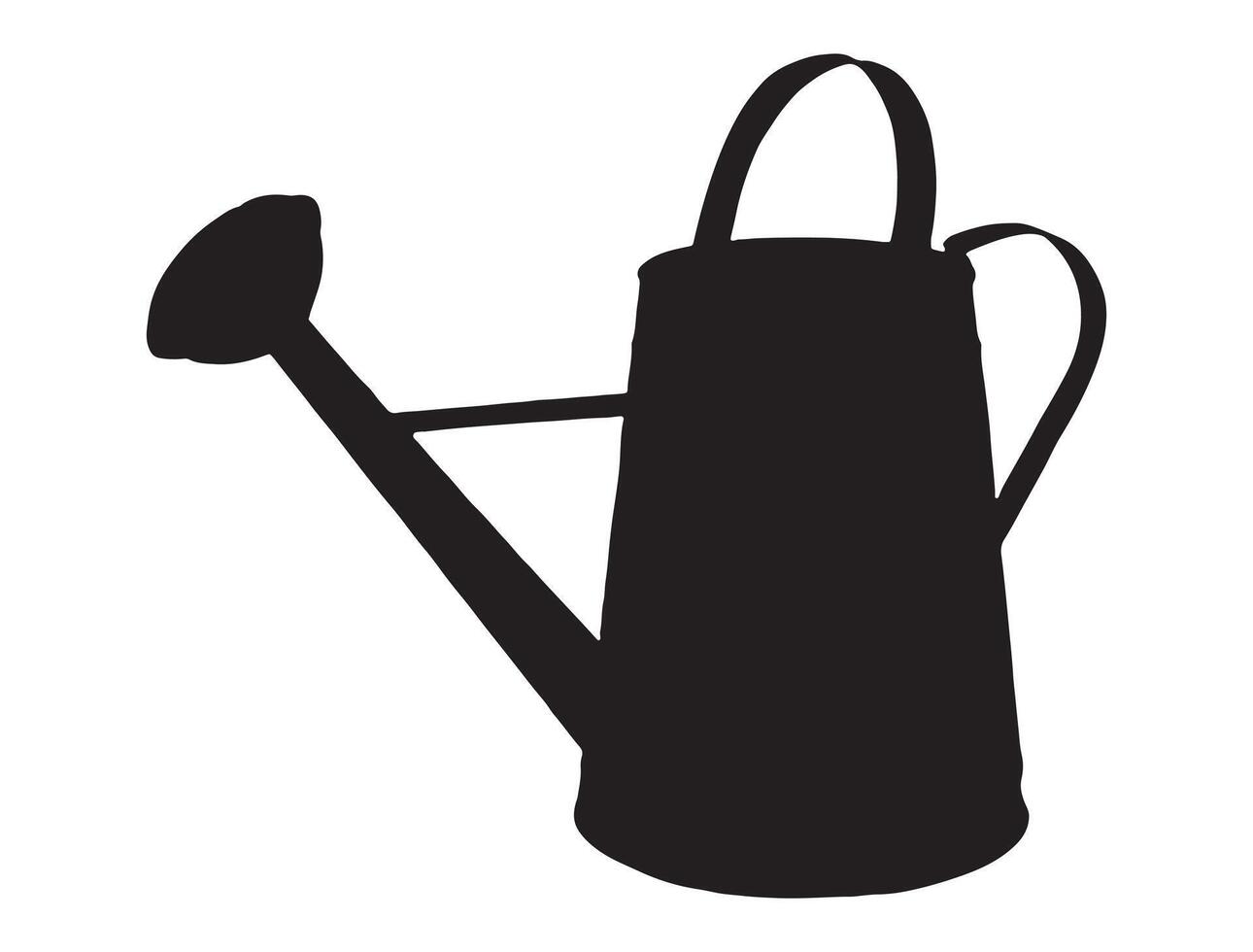 Watering can silhouette on white background vector