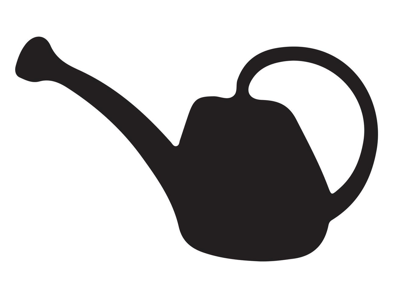 Watering can silhouette on white background vector