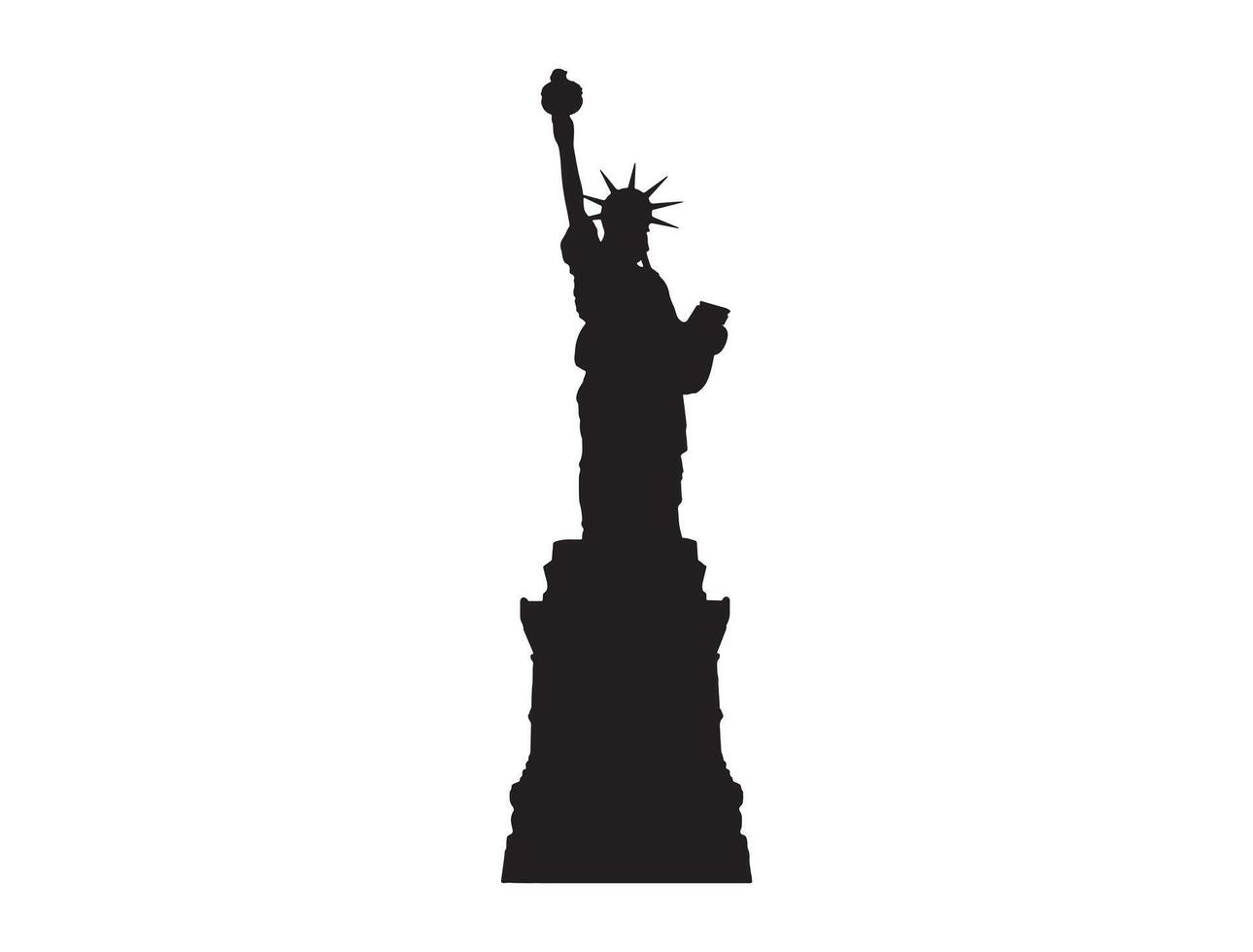 Statue of liberty silhouette on white background vector