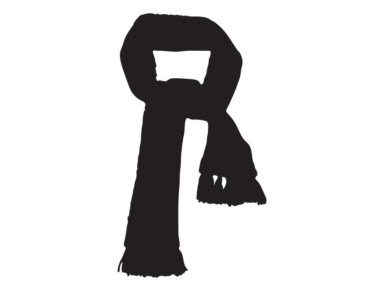 Scarf silhouette on white background vector