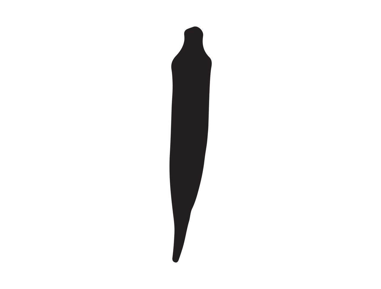 Lady finger silhouette on white background vector