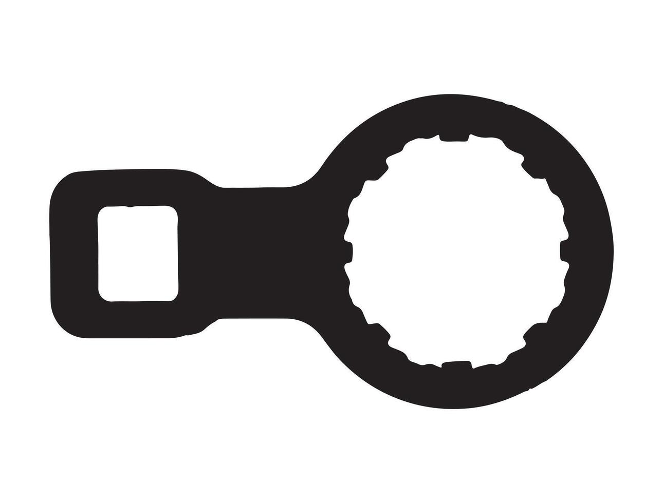 Nut wrench silhouette on white background vector