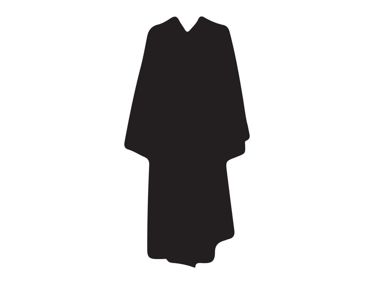 Graduation gown silhouette on white background vector