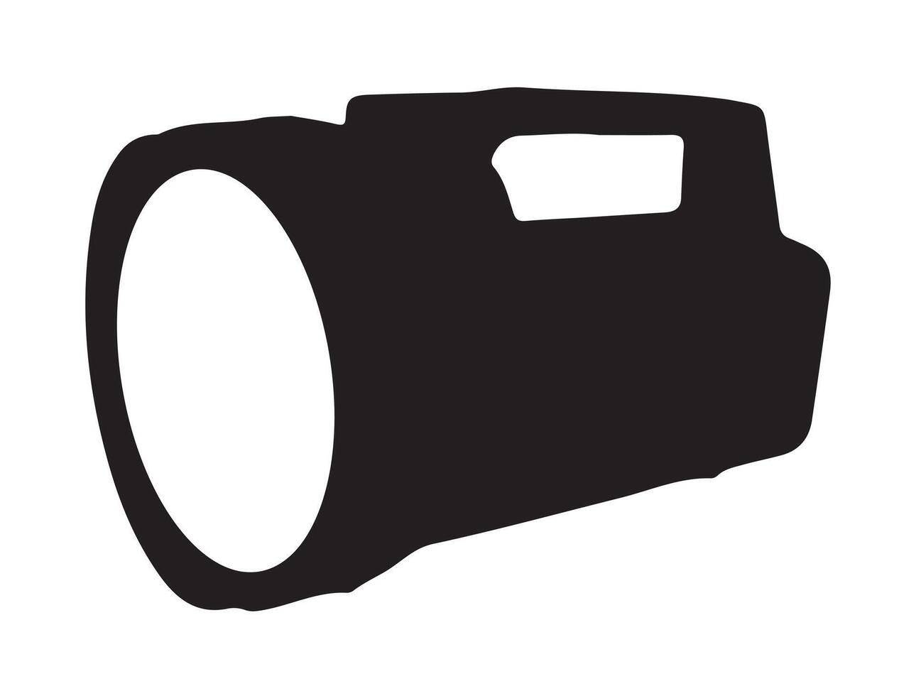 Flashlight silhouette on white background vector