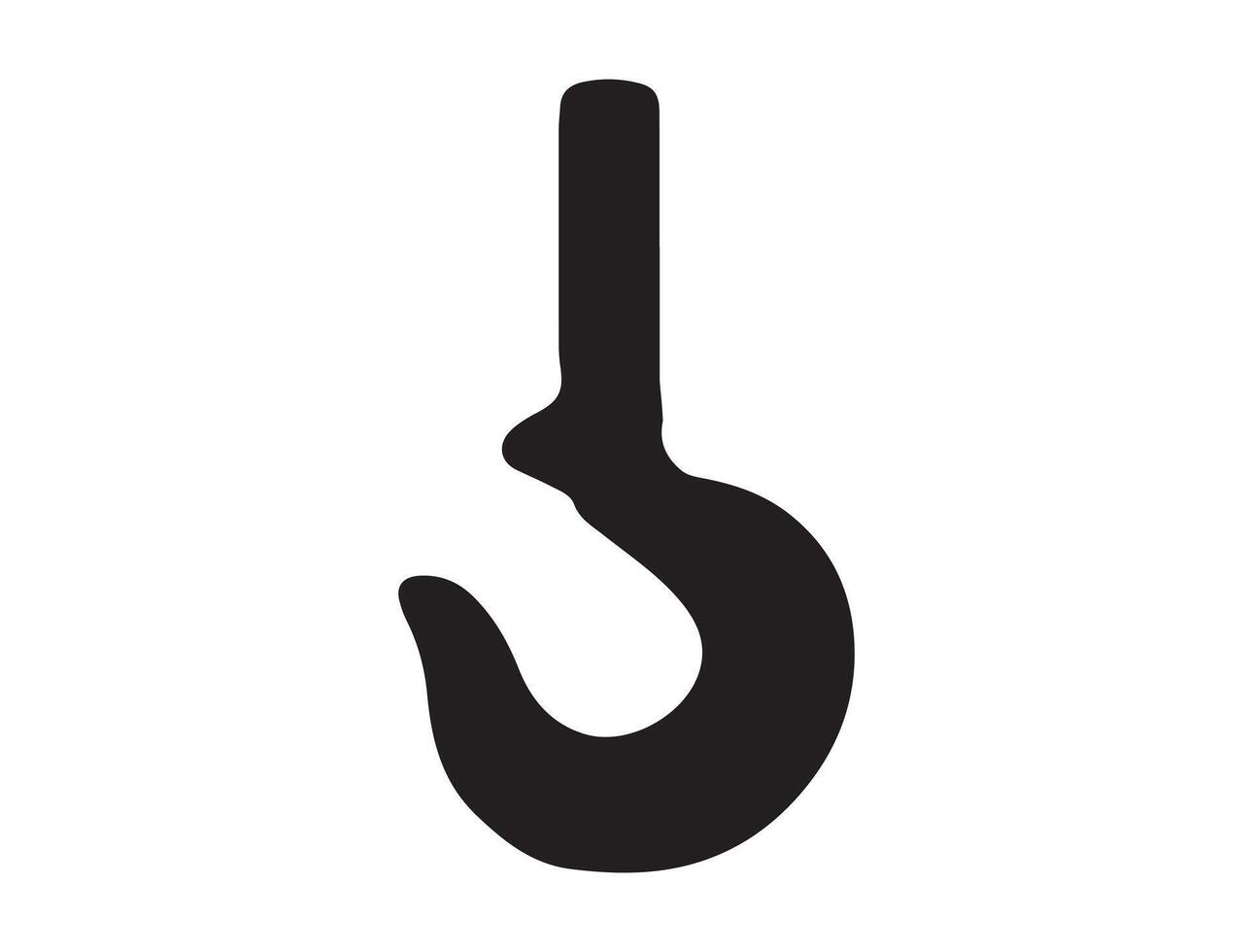 Lifting hook silhouette on white background vector
