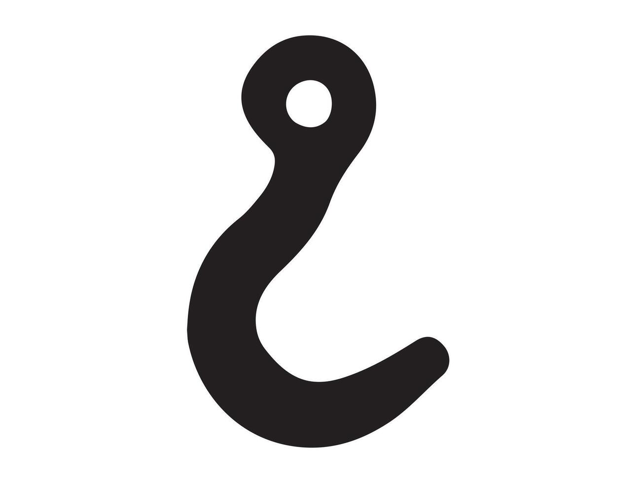 Lifting hook silhouette on white background vector