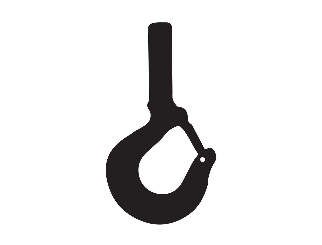 Lifting hook silhouette on white background vector