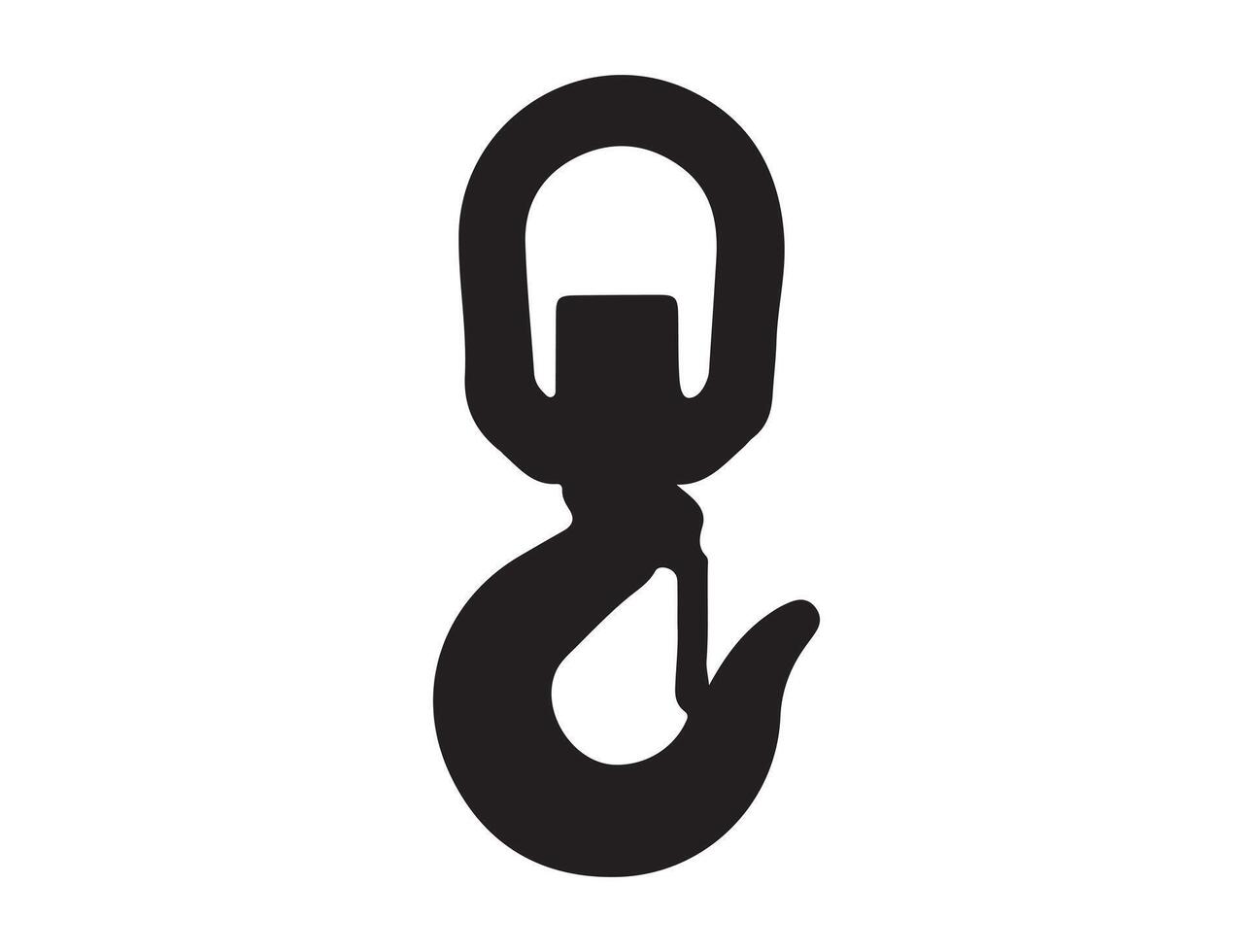 Lifting hook silhouette on white background vector