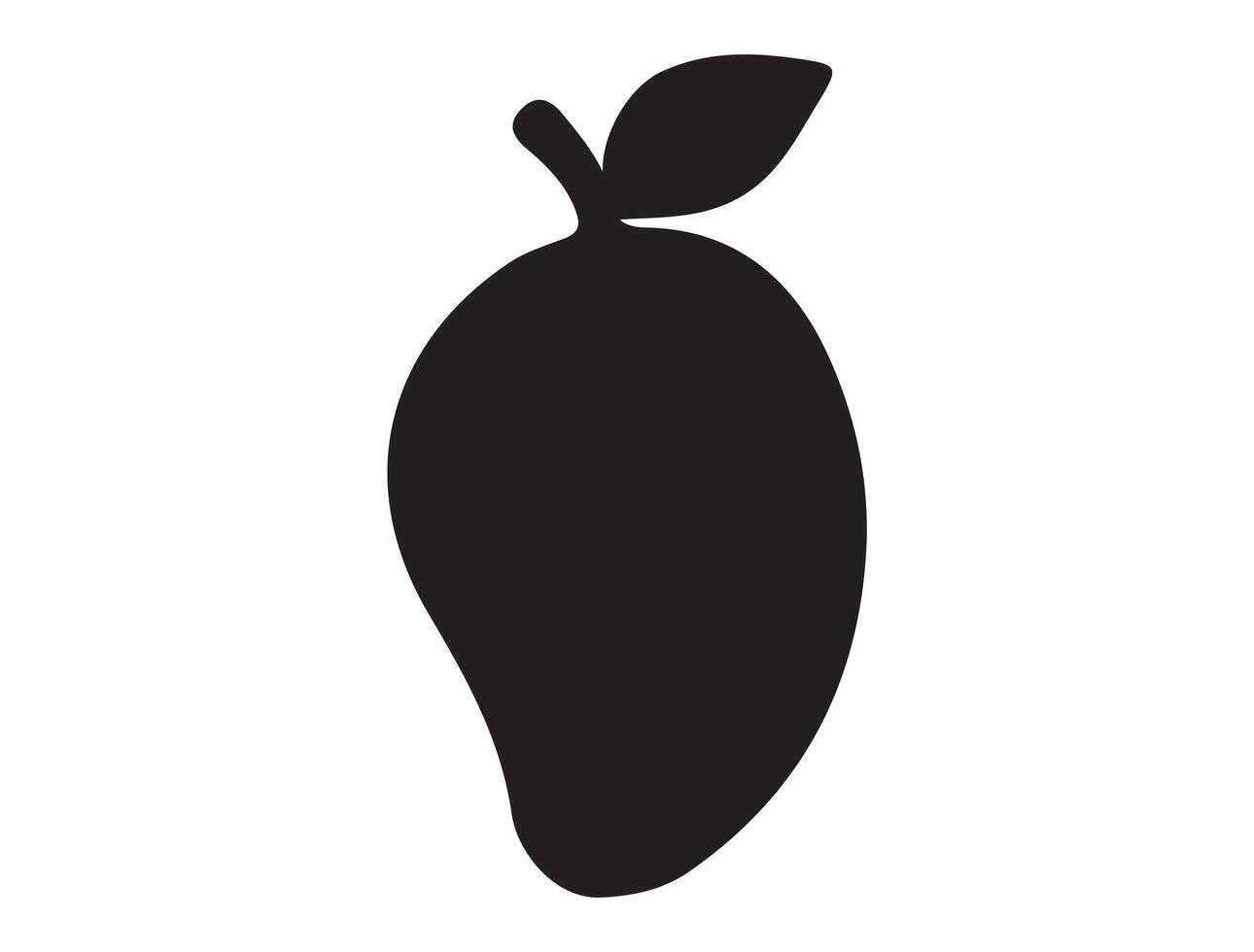 Mango silhouette on white background vector