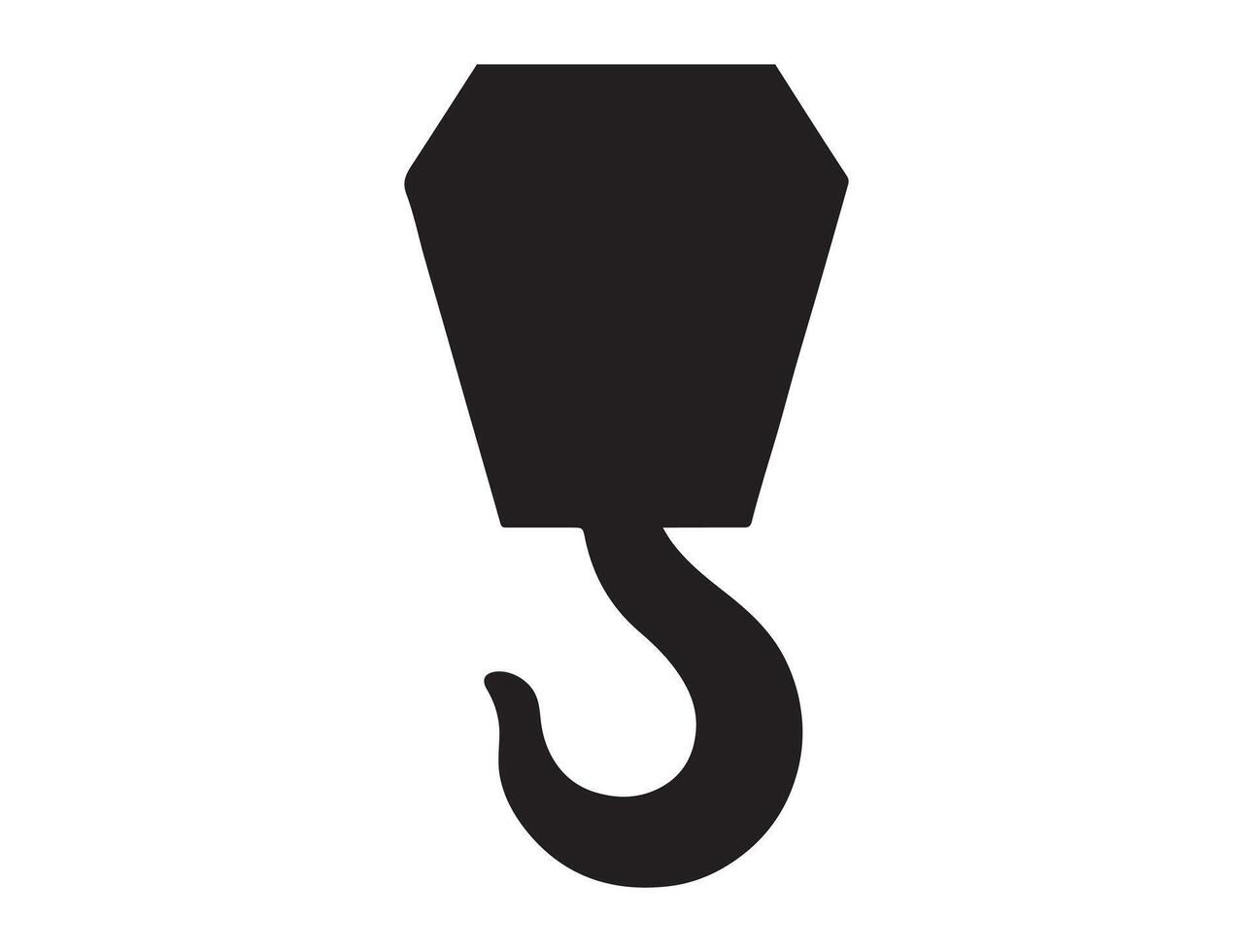 Lifting hook silhouette on white background vector