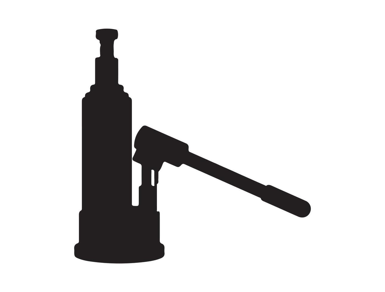 Lifting jack silhouette on white background vector