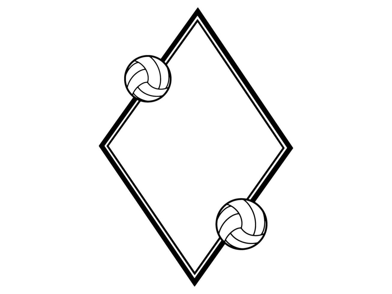 Volleyball Line Art Black and White vector