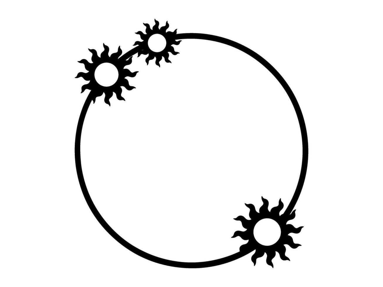 Sun Frame Outline Background Illustration vector