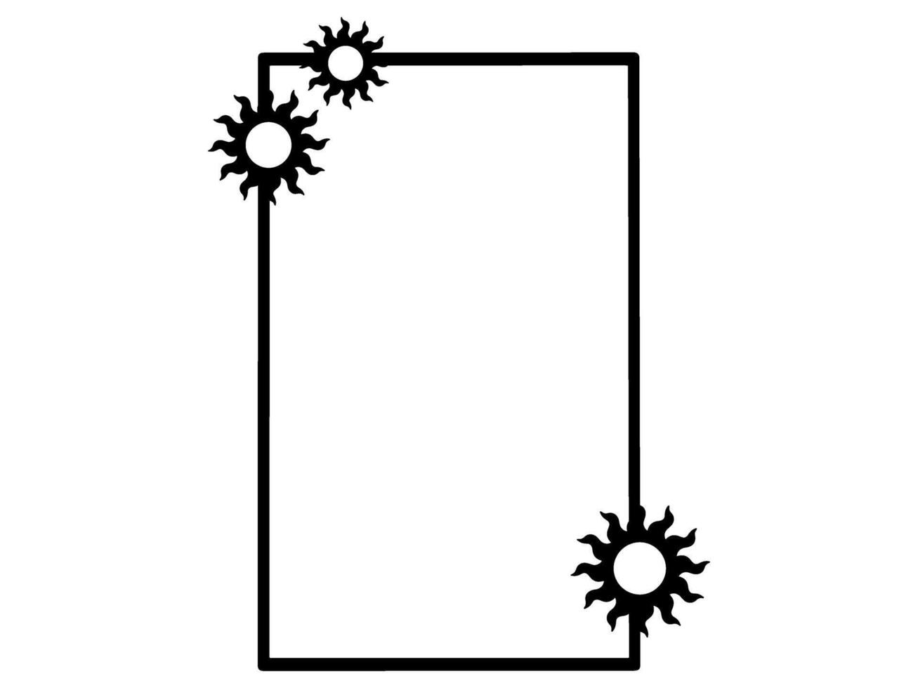 Sun Line Art Frame Background vector
