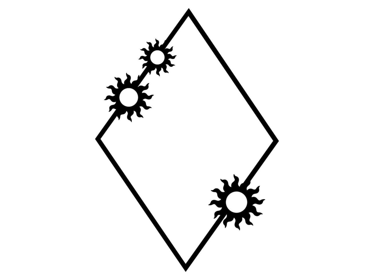 Sun Frame Line Art Illustration vector
