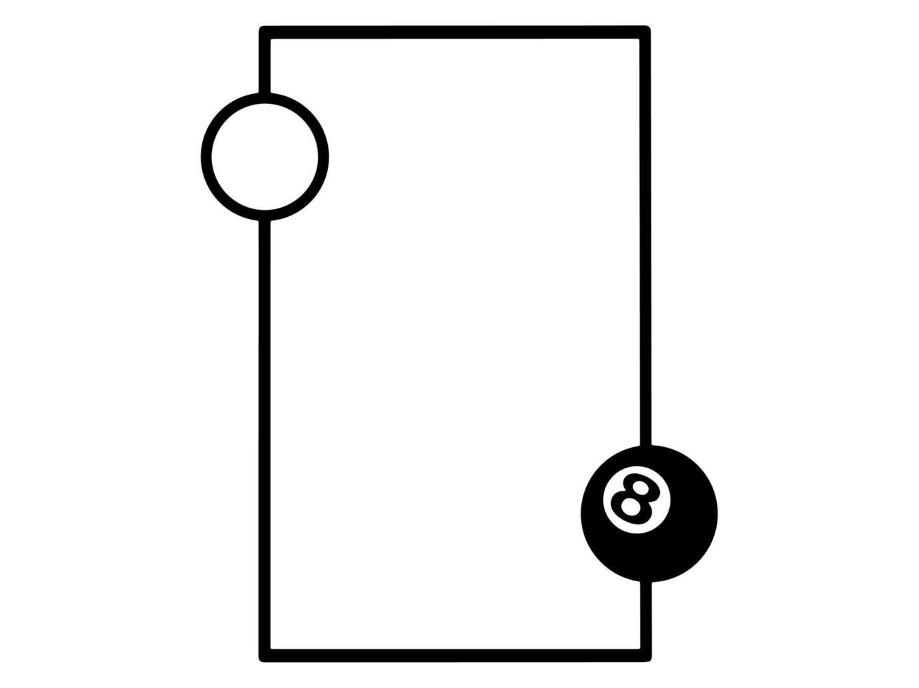 Frame Billiard Ball Sketch Line Art vector
