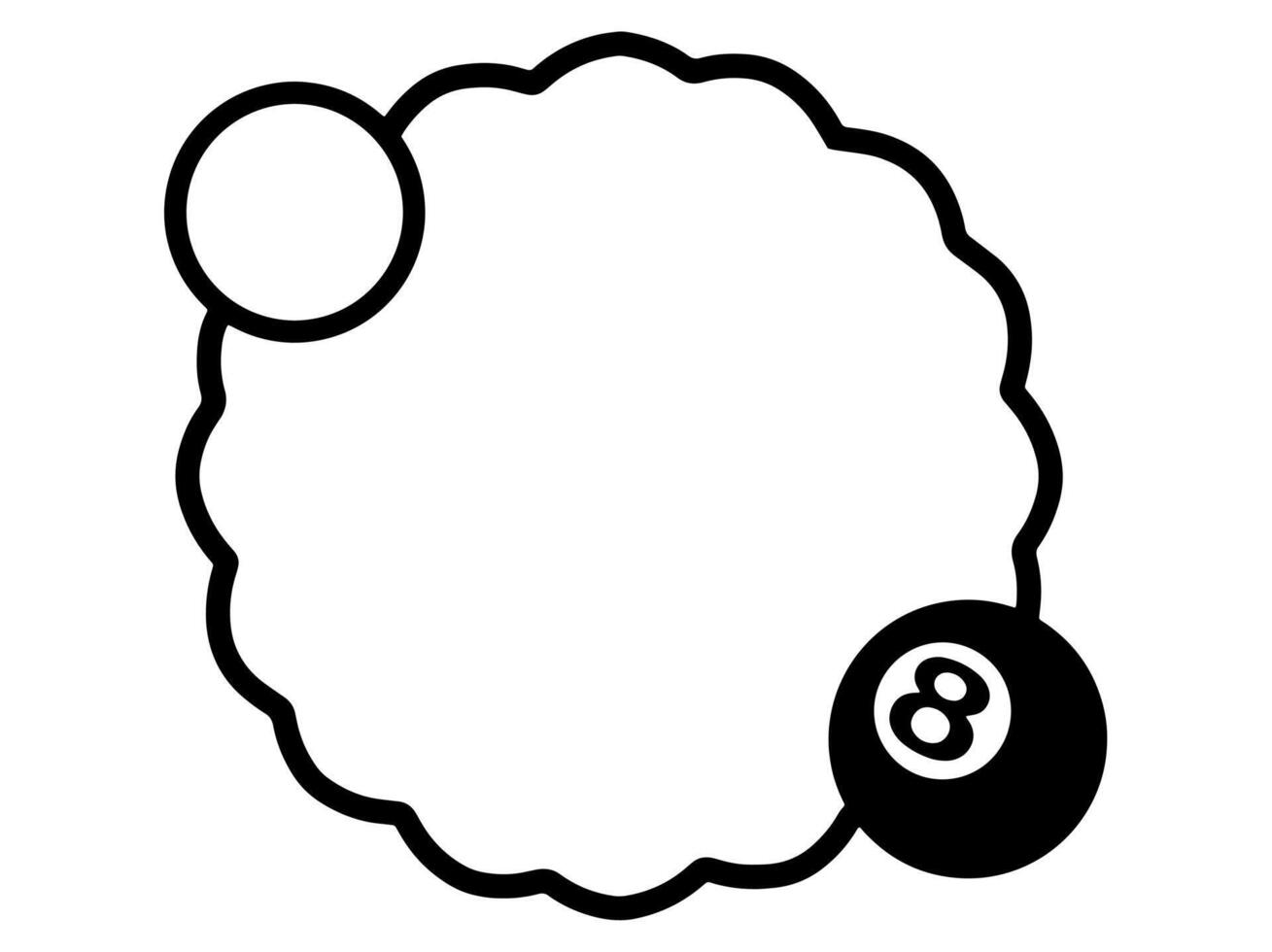 Frame Billiard Ball Sketch Line Art vector