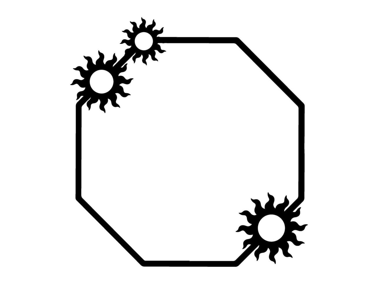 Sun Frame Outline Background Illustration vector