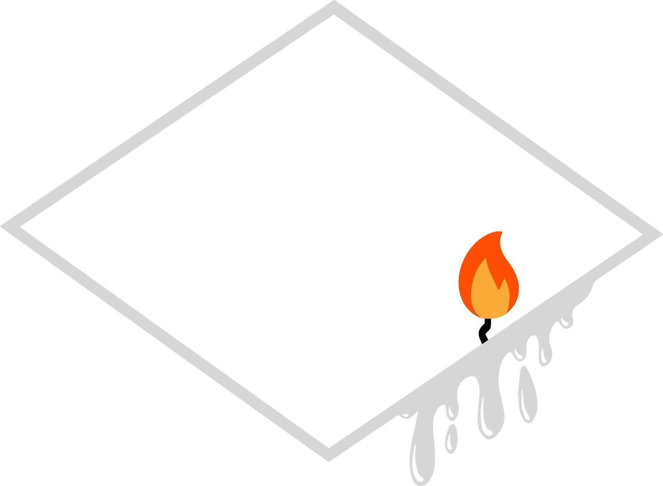 Frame Candle Sketch Line Art vector