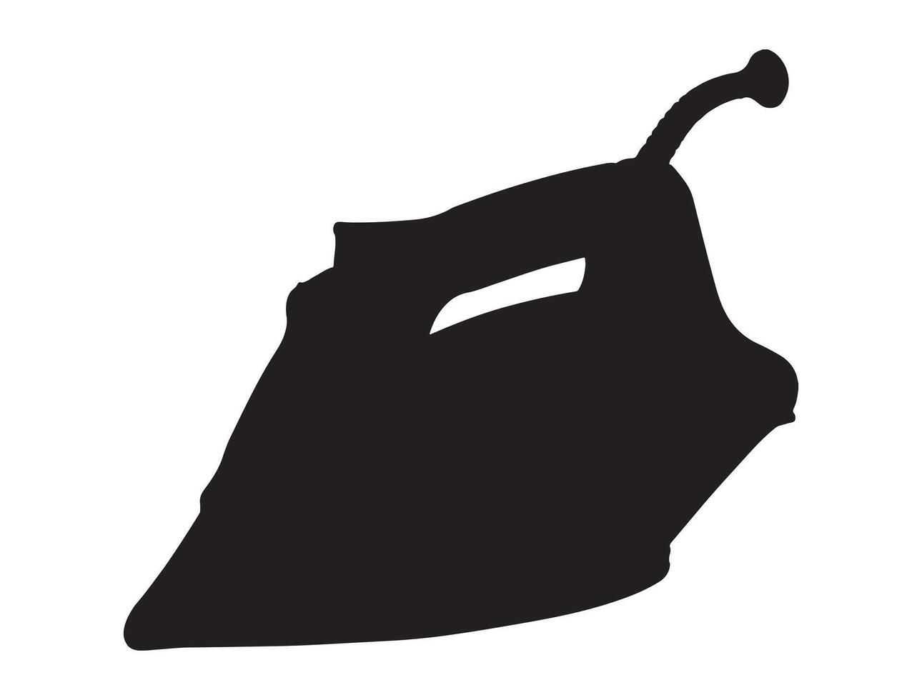 Iron silhouette on white background vector