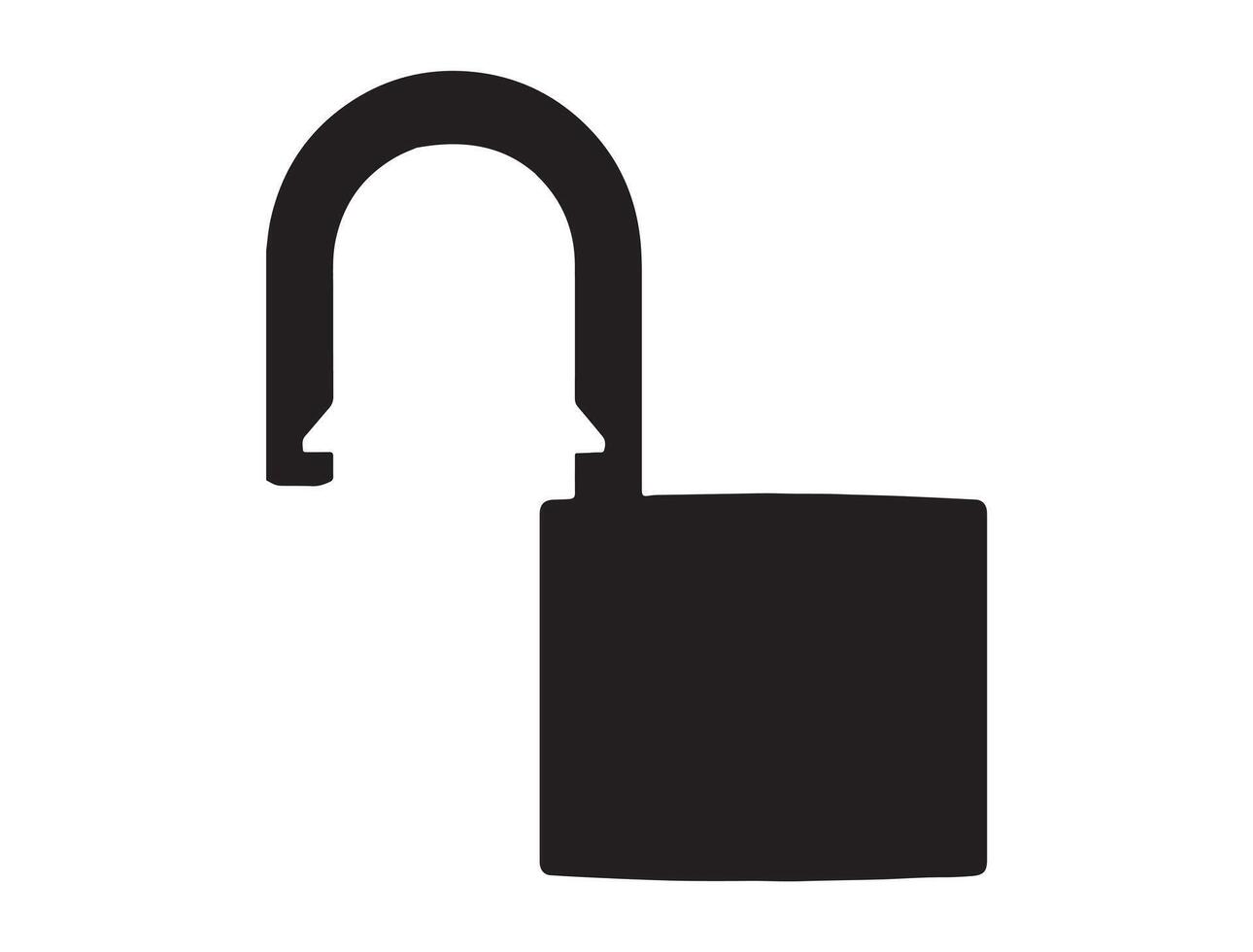 Lock silhouette on white background vector
