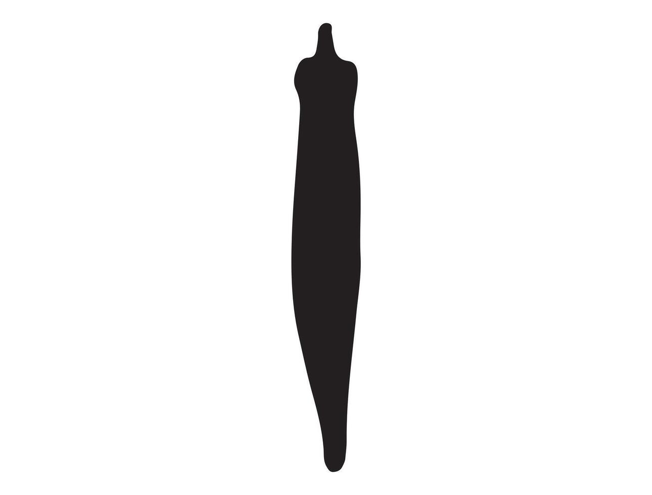 Lady finger silhouette on white background vector