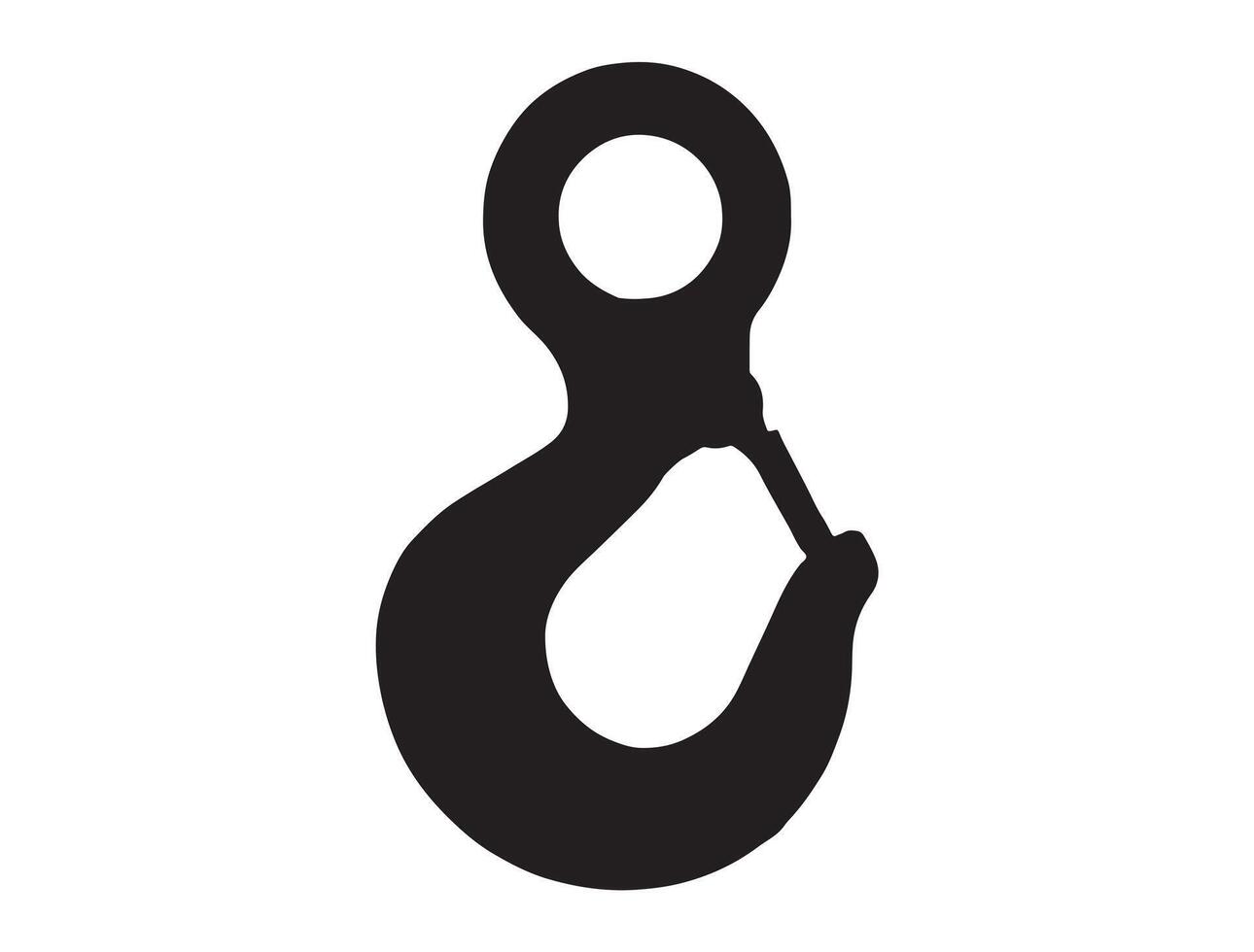 Lifting hook silhouette on white background vector