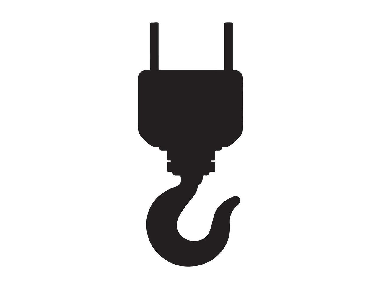 Lifting hook silhouette on white background vector