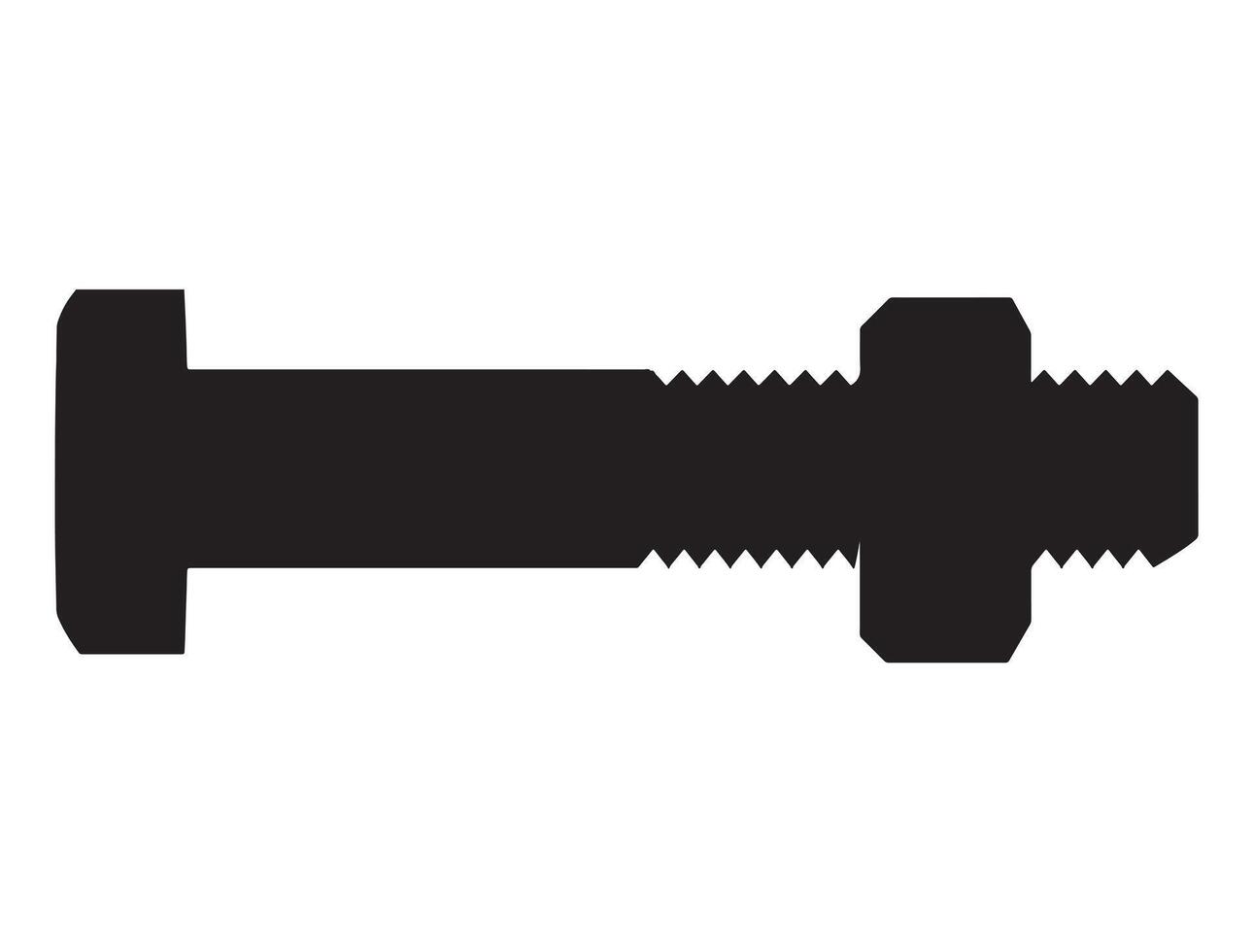 Nut bolt silhouette on white background vector