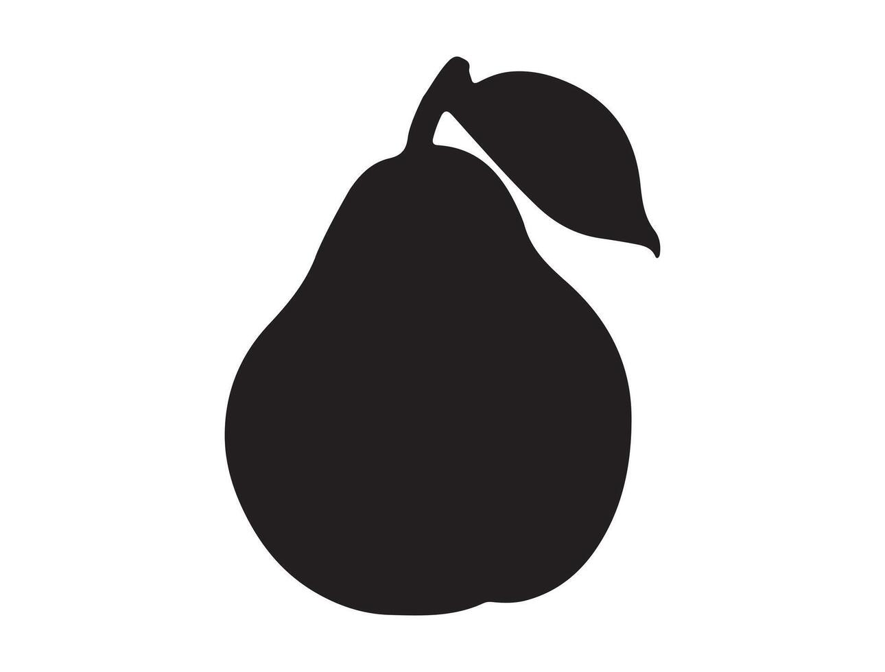Pear silhouette on white background vector