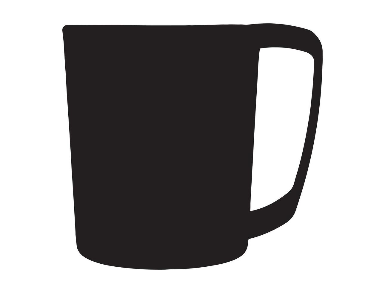 Plastic mug silhouette on white background vector