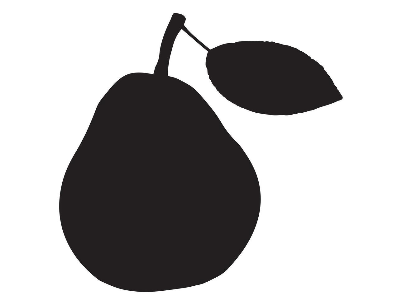 Pear silhouette on white background vector