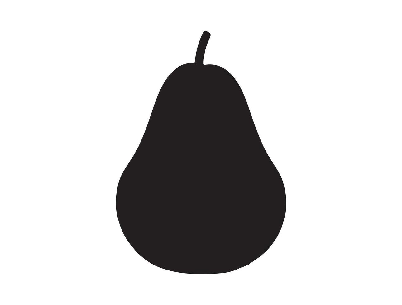 Pear silhouette on white background vector