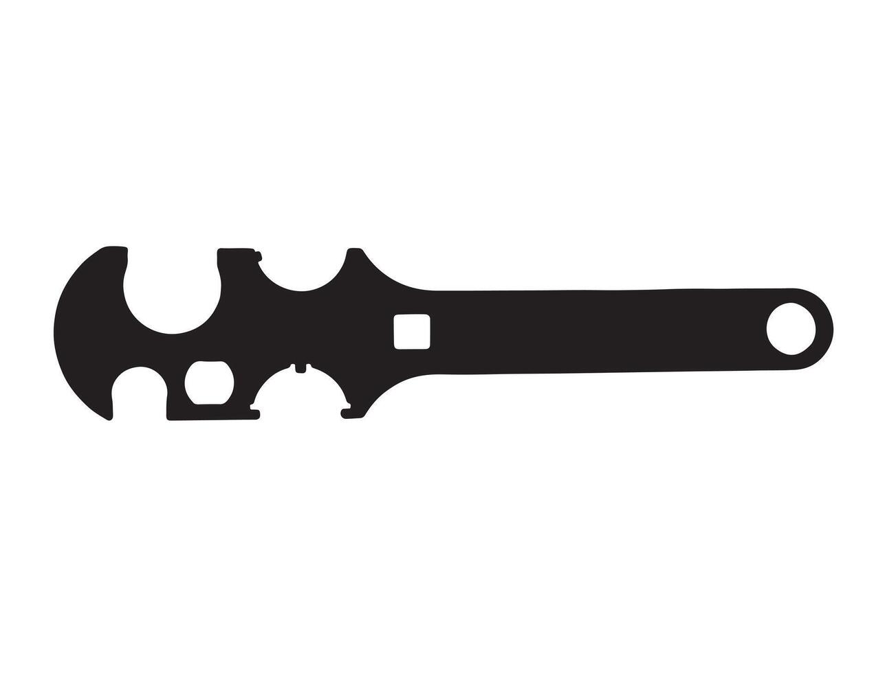 Nut wrench silhouette on white background vector