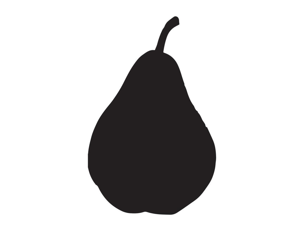 Pear silhouette on white background vector