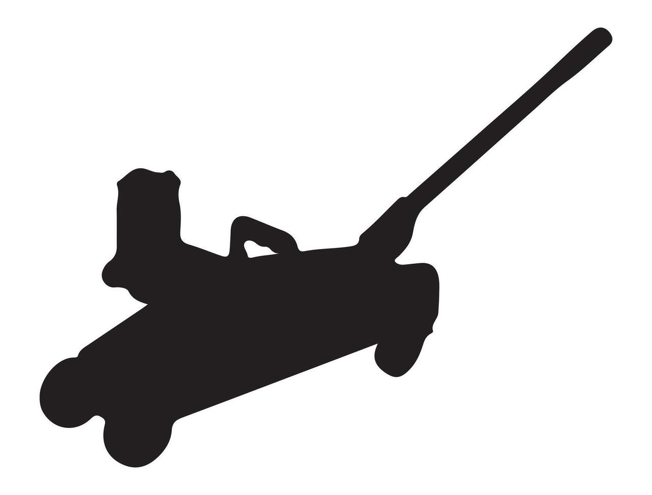Lifting jack silhouette on white background vector