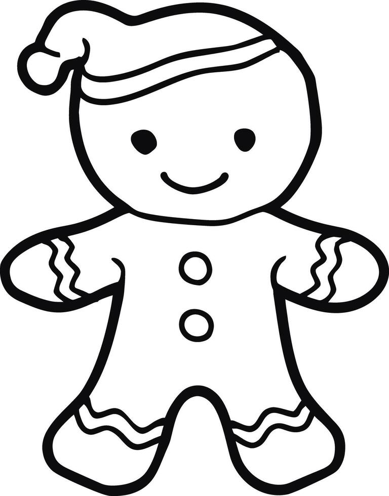 Christmas Cute Doll coloring page , Christmas illustration vector