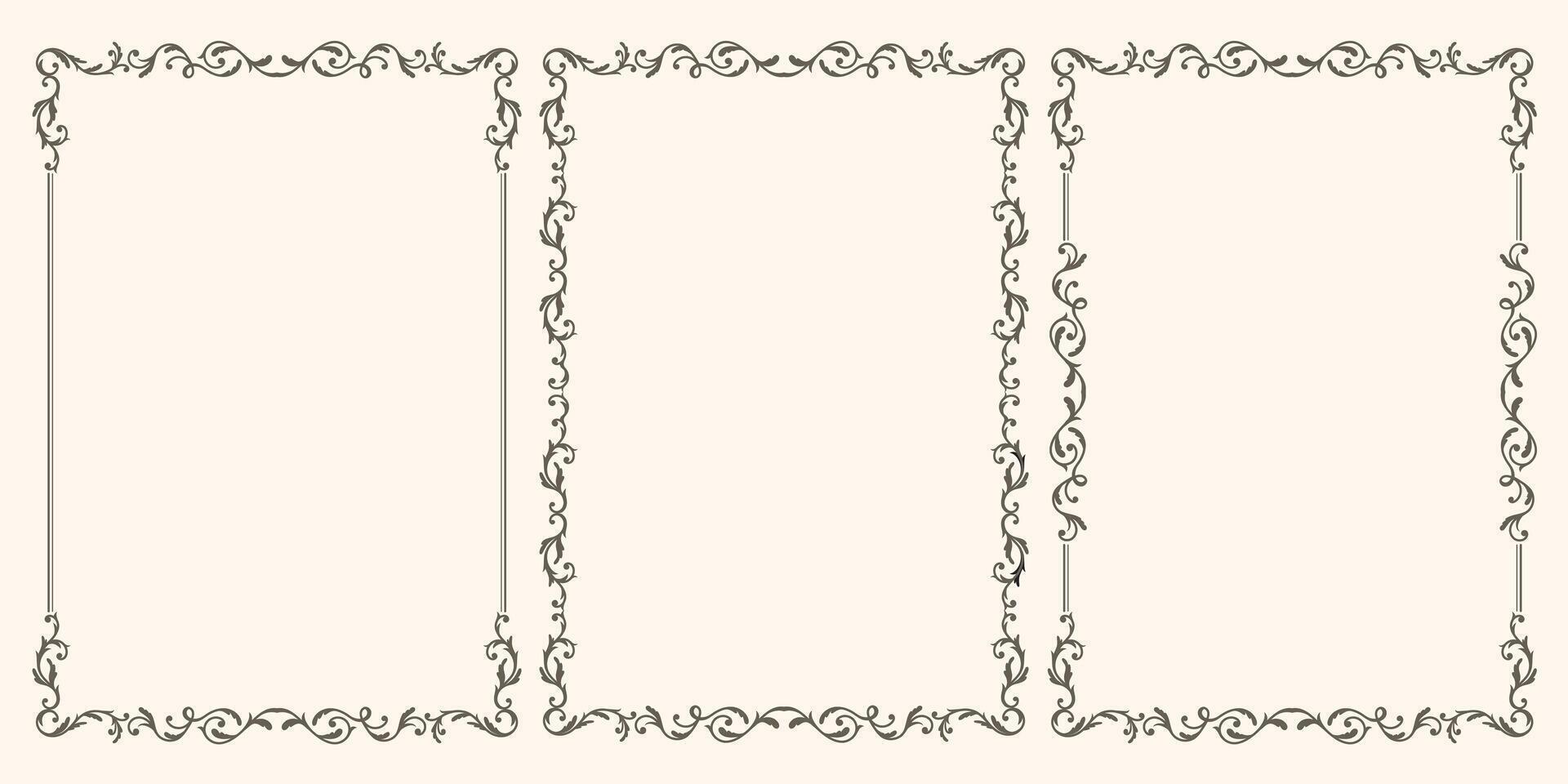 Vintage ornament set vector