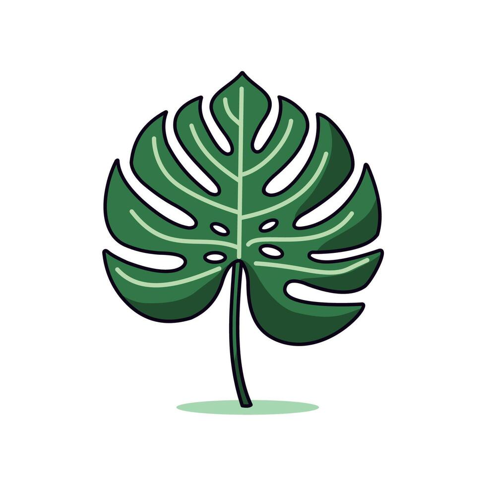 Simple monstera leaf .eps vector